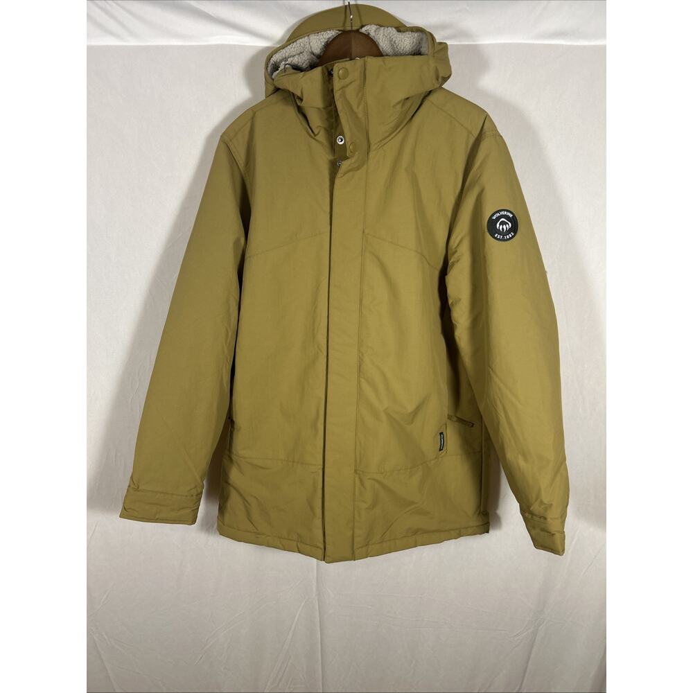 Wolverine Mens Large Hooded Work Jacket Sherpa Lined Brown Coat NWT